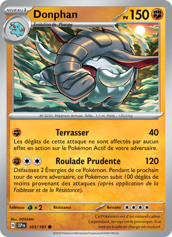 Donphan 103 — Étincelles Déferlantes (French Pokémon TCG card)