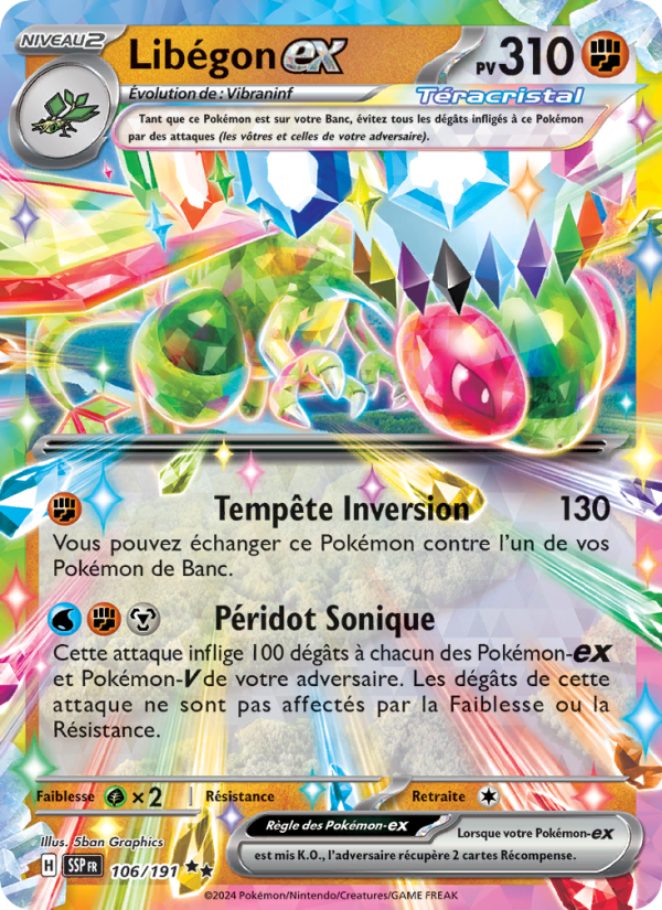 Libégon-ex 106 — Étincelles Déferlantes (French Pokémon TCG card)