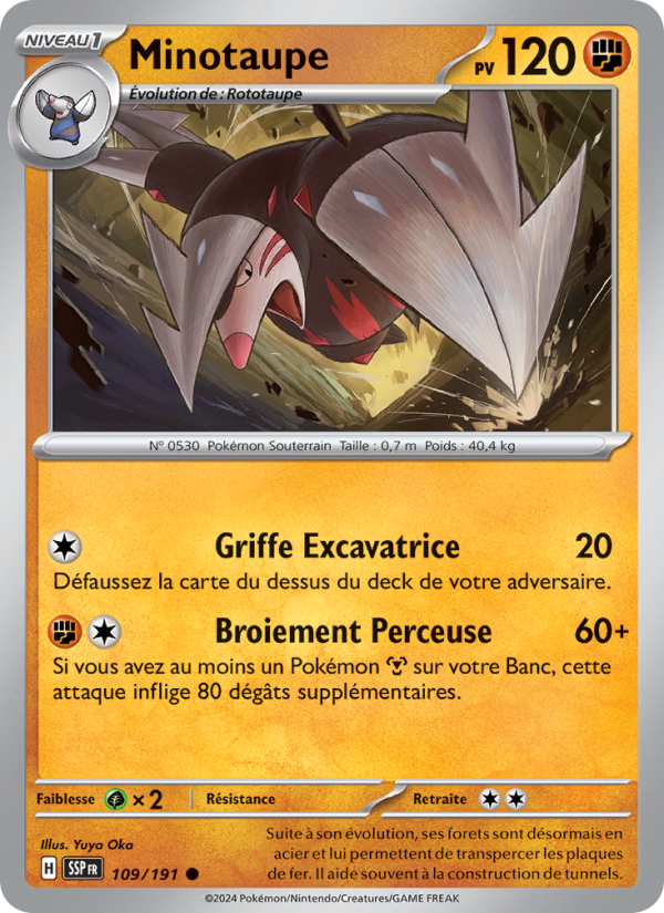 Minotaupe 109 — Étincelles Déferlantes (French Pokémon TCG card)