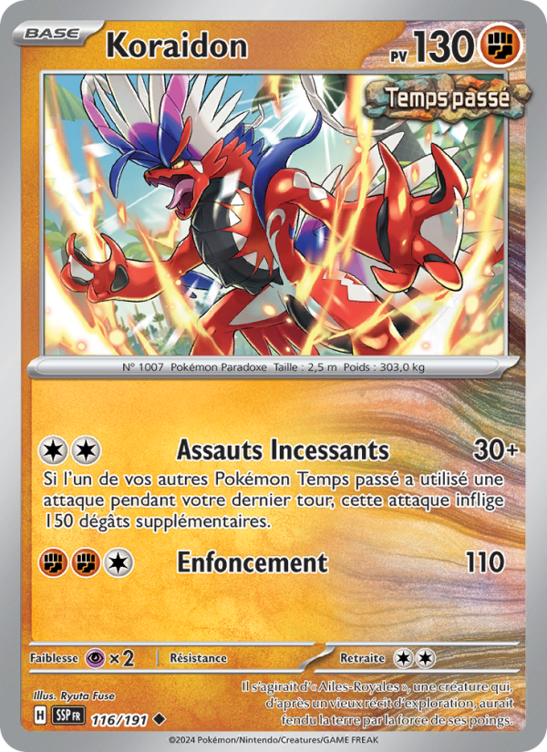 Koraidon 116 — Étincelles Déferlantes (French Pokémon TCG card)