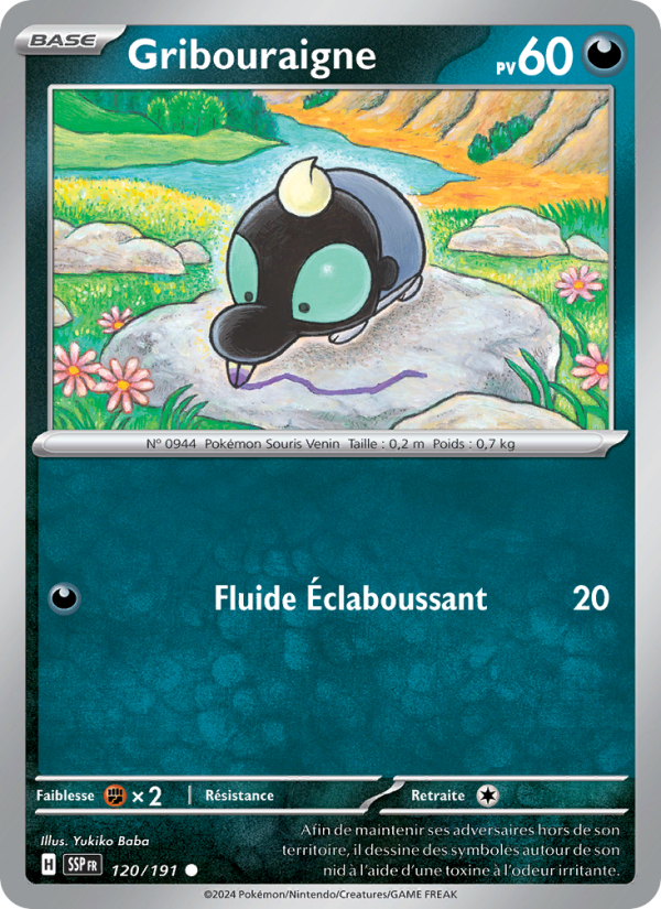 Gribouraigne 120 — Étincelles Déferlantes (French Pokémon TCG card)