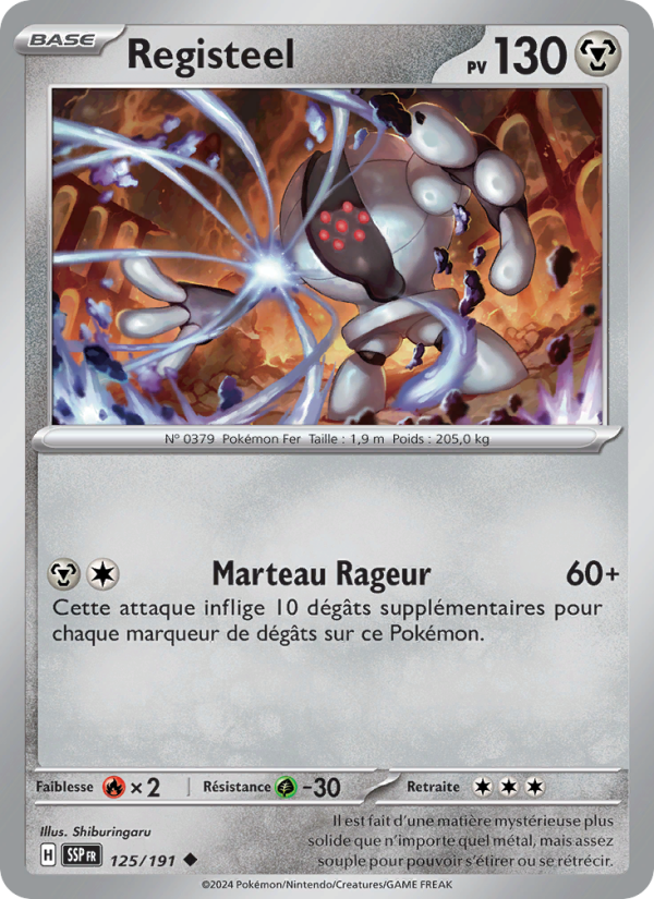 Registeel 125 — Étincelles Déferlantes (French Pokémon TCG card)