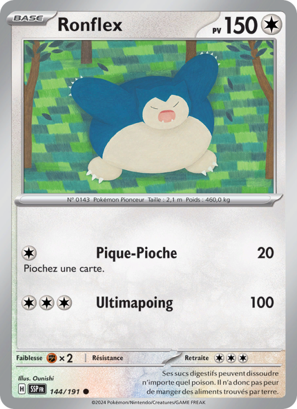 Ronflex 144 — Étincelles Déferlantes (French Pokémon TCG card)