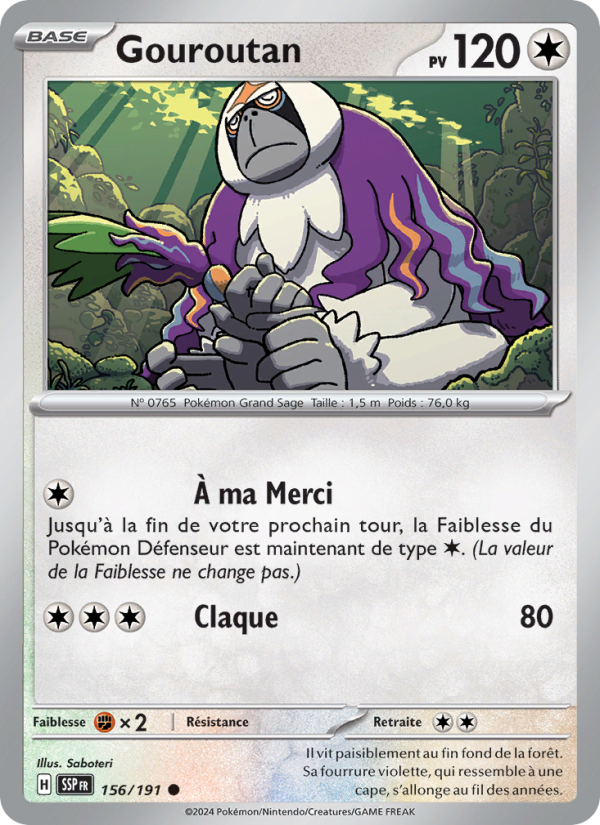 Gouroutan 156 — Étincelles Déferlantes (French Pokémon TCG card)