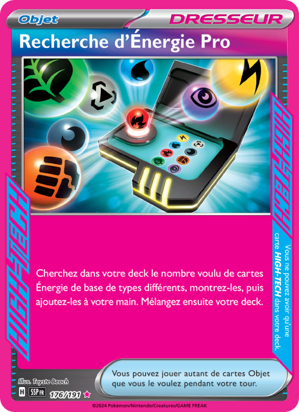 Recherche d'Énergie Pro 176 — Étincelles Déferlantes (French Pokémon TCG card)