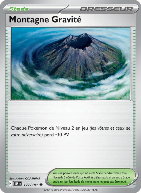 Montagne Gravité 177 — Étincelles Déferlantes (French Pokémon TCG card)