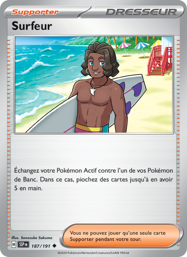 Surfeur 187 — Étincelles Déferlantes (French Pokémon TCG card)