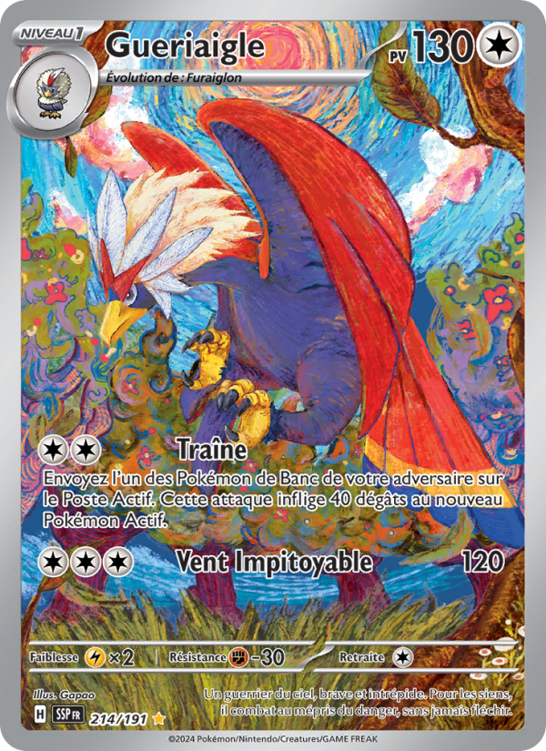 Gueriaigle 214 — Étincelles Déferlantes (French Pokémon TCG card)