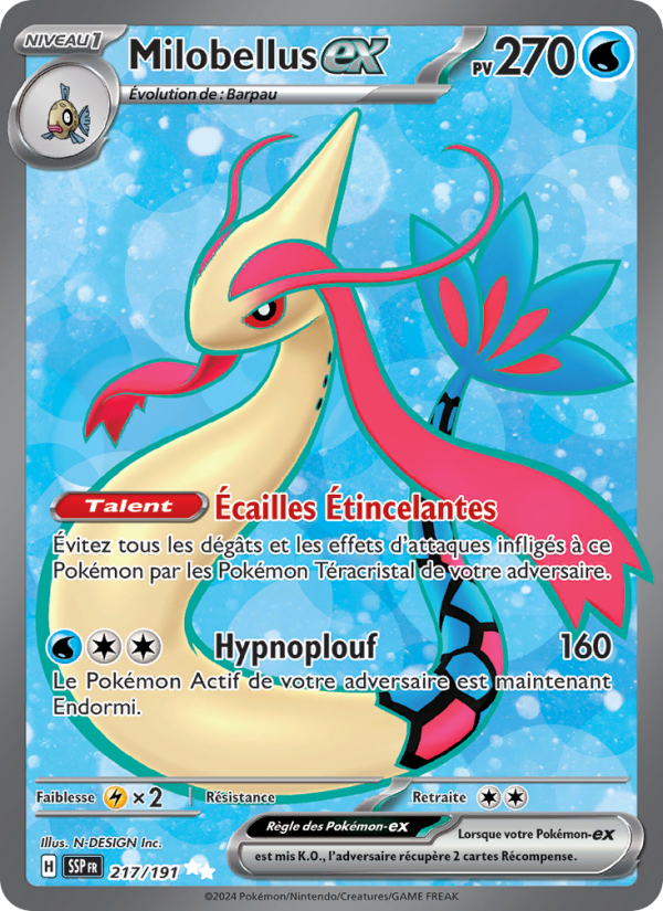 Milobellus-ex 217 — Étincelles Déferlantes (French Pokémon TCG card)