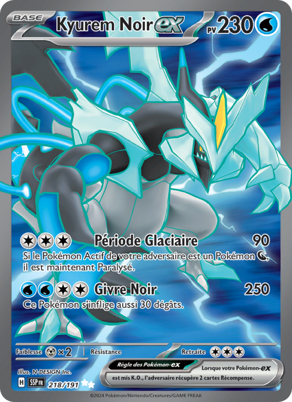 Kyurem Noir-ex 218 — Étincelles Déferlantes (French Pokémon TCG card)