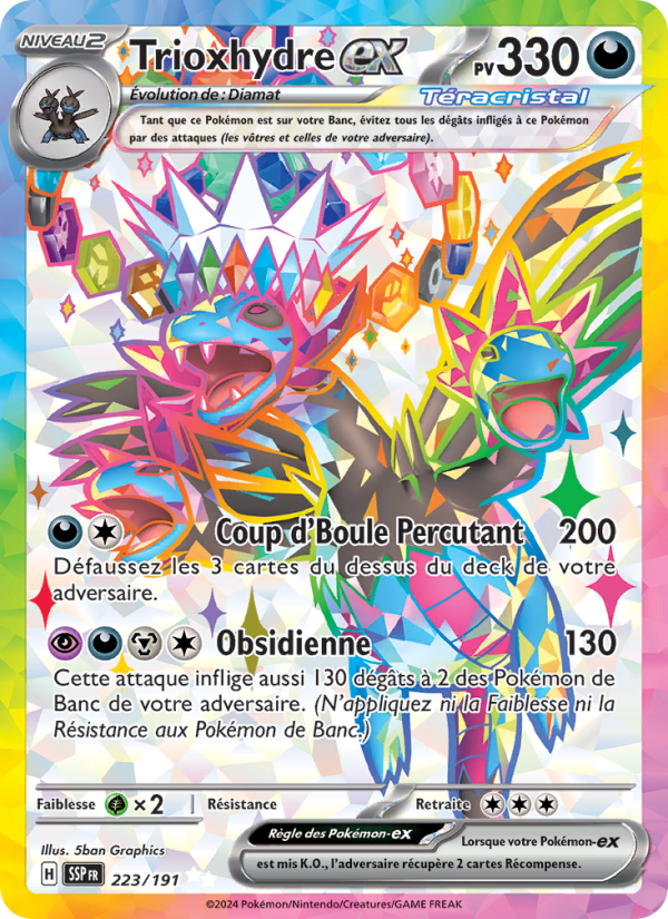 Trioxhydre-ex 223 — Étincelles Déferlantes (French Pokémon TCG card)