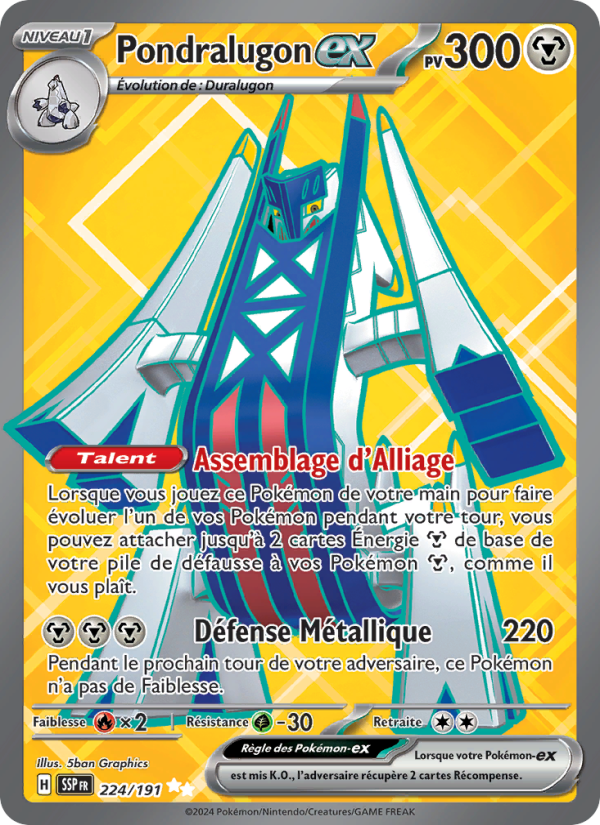 Pondralugon-ex 224 — Étincelles Déferlantes (French Pokémon TCG card)