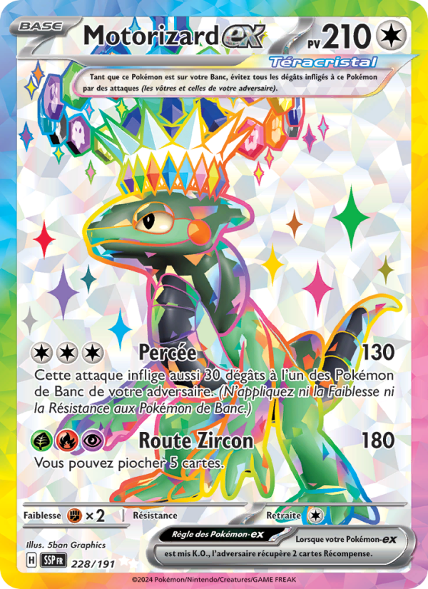 Motorizard-ex 228 — Étincelles Déferlantes (French Pokémon TCG card)