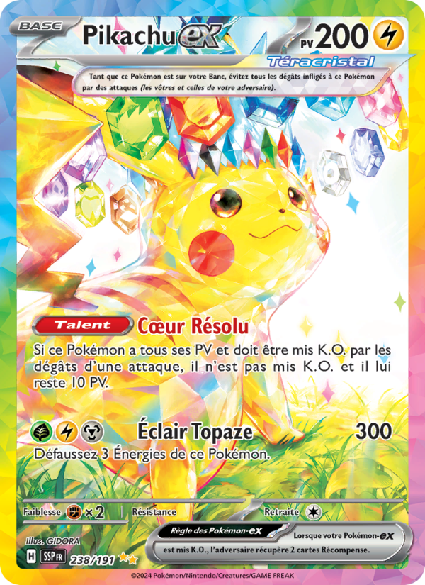 Pikachu-ex 238 — Étincelles Déferlantes (French Pokémon TCG card)