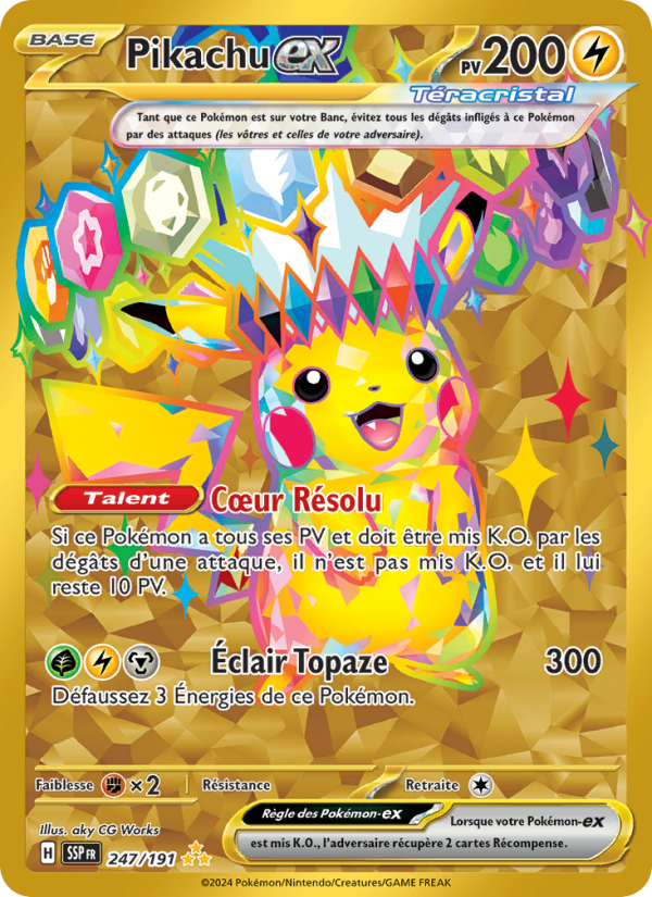 Pikachu-ex 247 — Étincelles Déferlantes (French Pokémon TCG card)