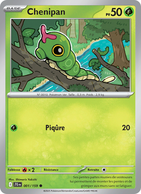 Chenipan 001 — Aventures Ensemble (French Pokémon TCG card)