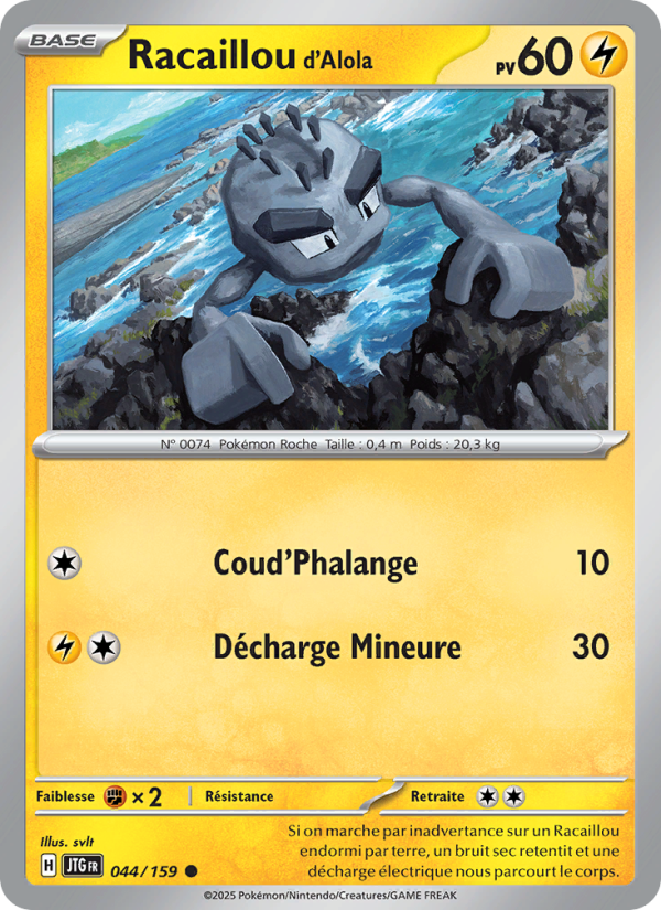 Racaillou d'Alola 044 — Aventures Ensemble (French Pokémon TCG card)
