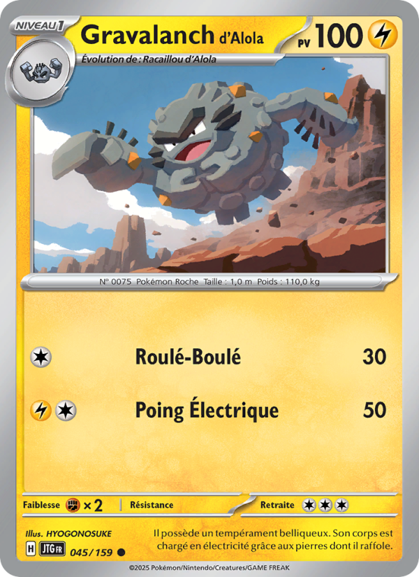 Gravalanch d'Alola 045 — Aventures Ensemble (French Pokémon TCG card)