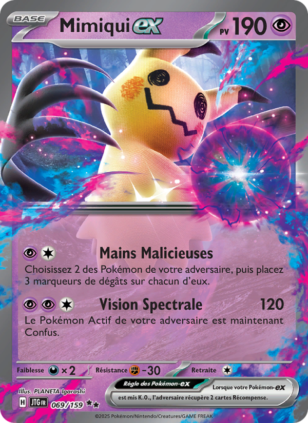 Mimiqui-ex 069 — Aventures Ensemble (French Pokémon TCG card)