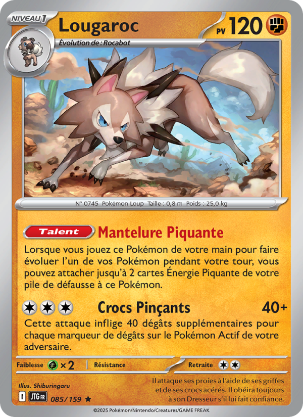 Lougaroc 085 — Aventures Ensemble (French Pokémon TCG card)