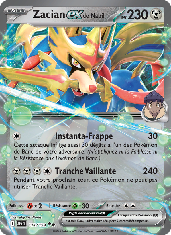 Zacian-ex de Nabil 111 — Aventures Ensemble (French Pokémon TCG card)