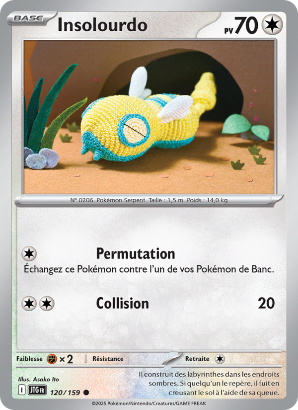 Insolourdo 120 — Aventures Ensemble (French Pokémon TCG card)