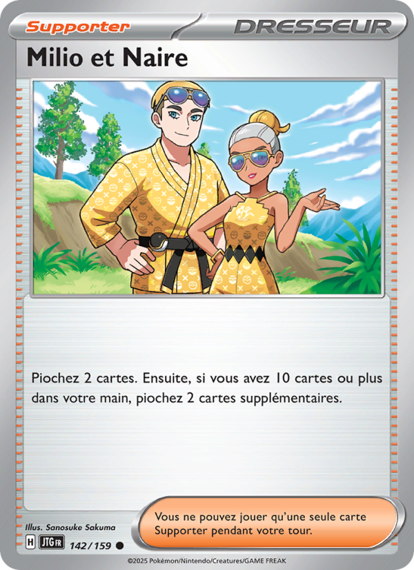 Milio et Naire 142 — Aventures Ensemble (French Pokémon TCG card)
