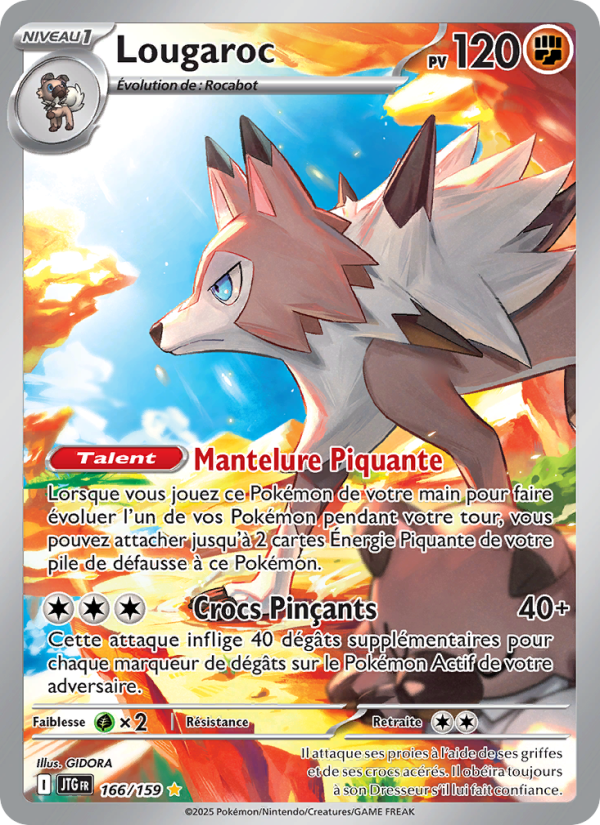 Lougaroc 166 — Aventures Ensemble (French Pokémon TCG card)