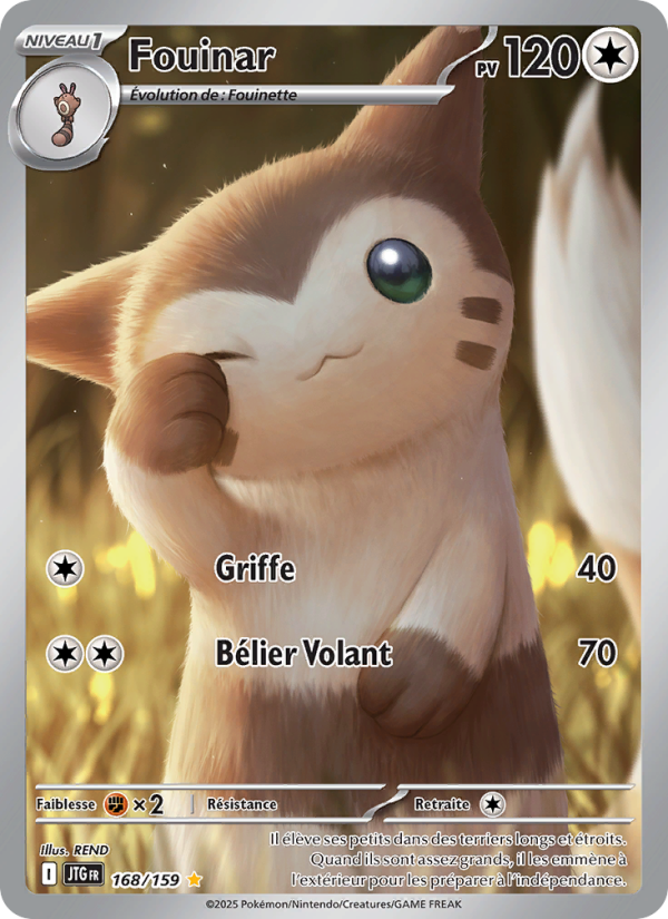 Fouinar 168 — Aventures Ensemble (French Pokémon TCG card)