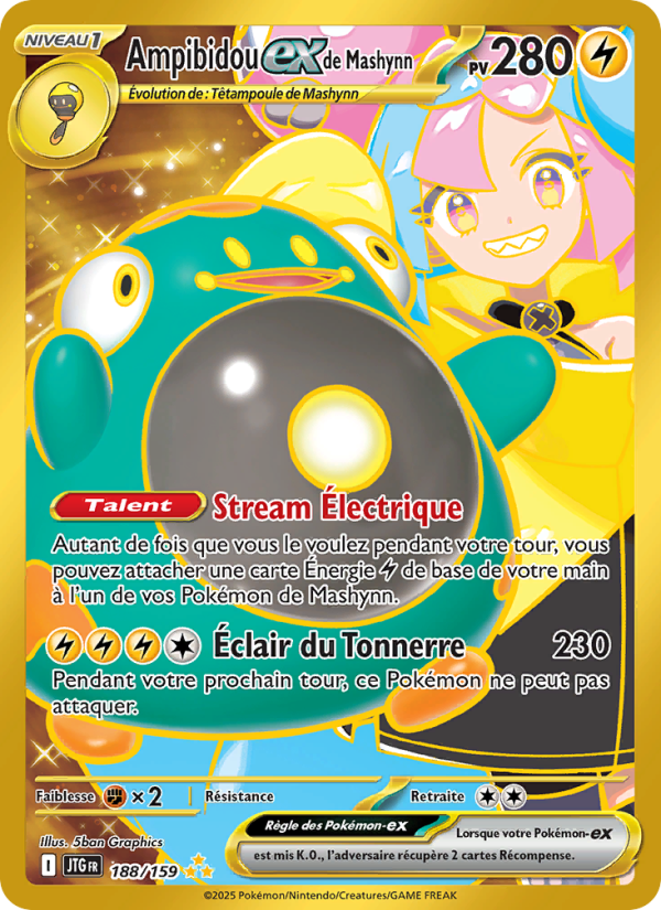 Ampibidou-ex de Mashynn 188 — Aventures Ensemble (French Pokémon TCG card)