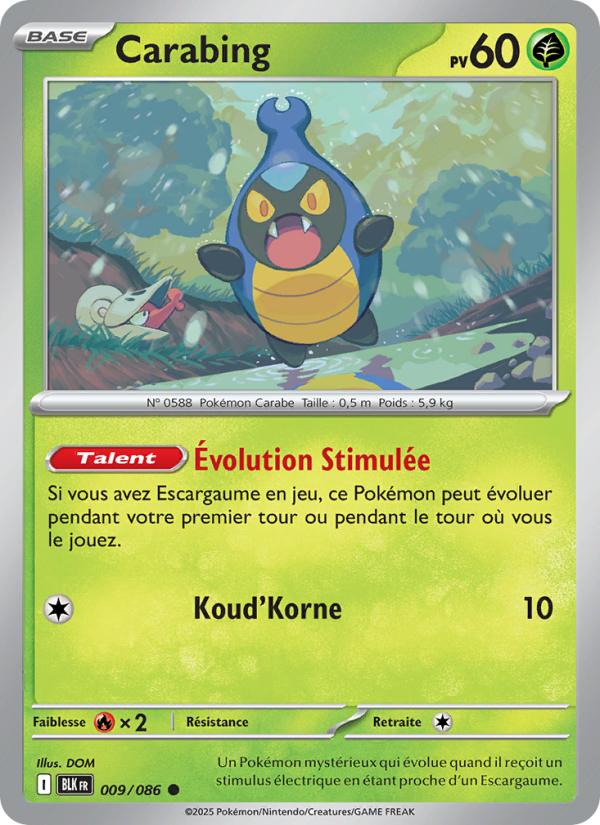 Carabing 009 — Foudre Noire (French Pokémon TCG card)