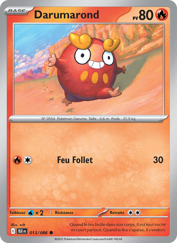 Darumarond 013 — Foudre Noire (French Pokémon TCG card)