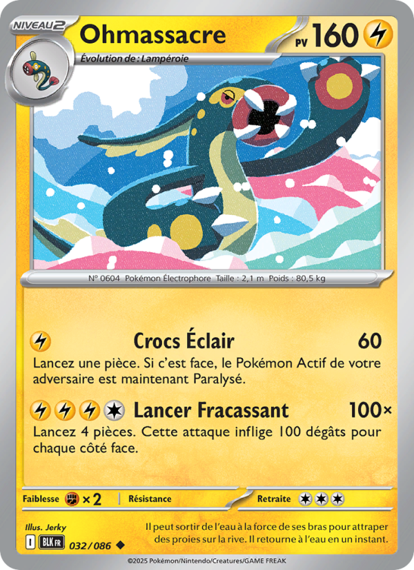 Ohmassacre 032 — Foudre Noire (French Pokémon TCG card)