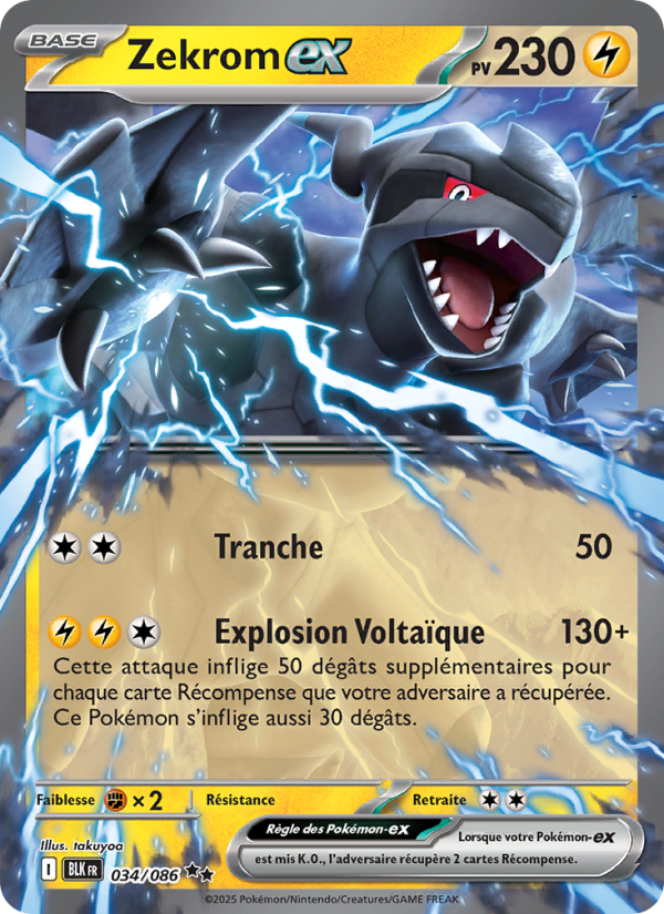 Zekrom-ex 034 — Foudre Noire (French Pokémon TCG card)