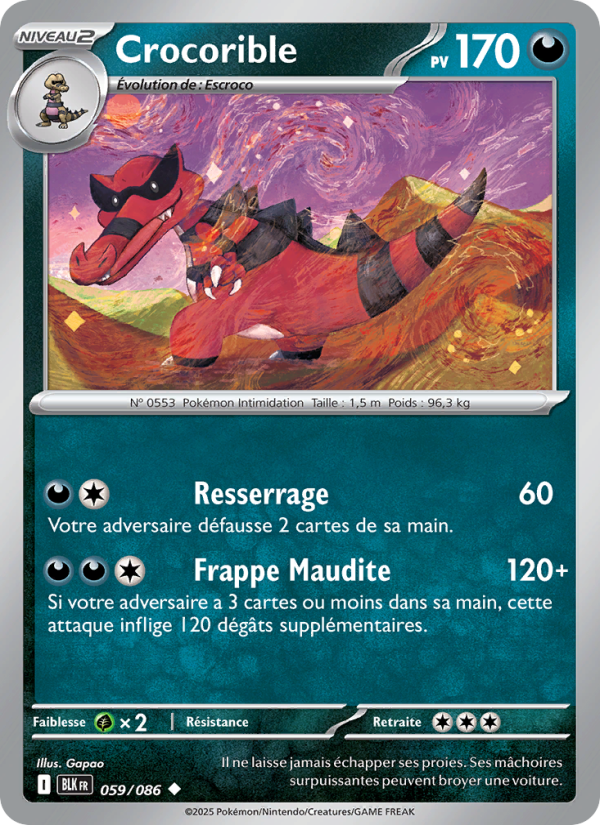 Crocorible 059 — Foudre Noire (French Pokémon TCG card)