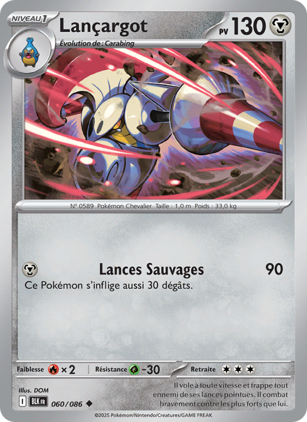 Lançargot 060 — Foudre Noire (French Pokémon TCG card)
