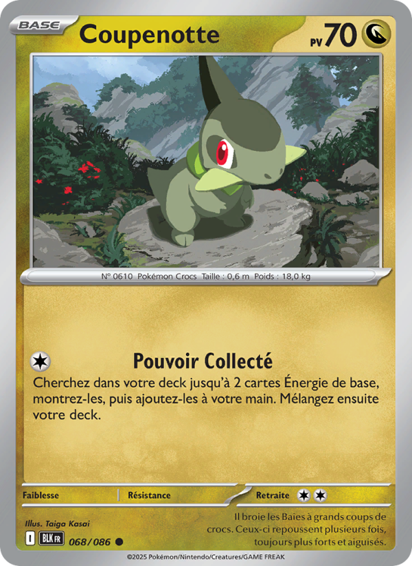 Coupenotte 068 — Foudre Noire (French Pokémon TCG card)