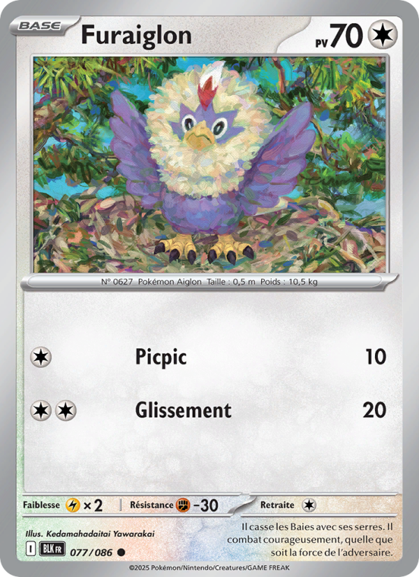 Furaiglon 077 — Foudre Noire (French Pokémon TCG card)