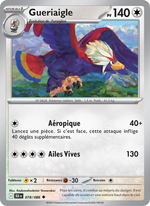 Gueriaigle 078 — Foudre Noire (French Pokémon TCG card)