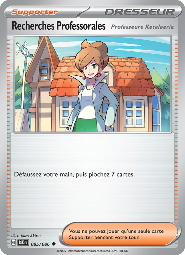 Recherches Professorales 085 — Foudre Noire (French Pokémon TCG card)