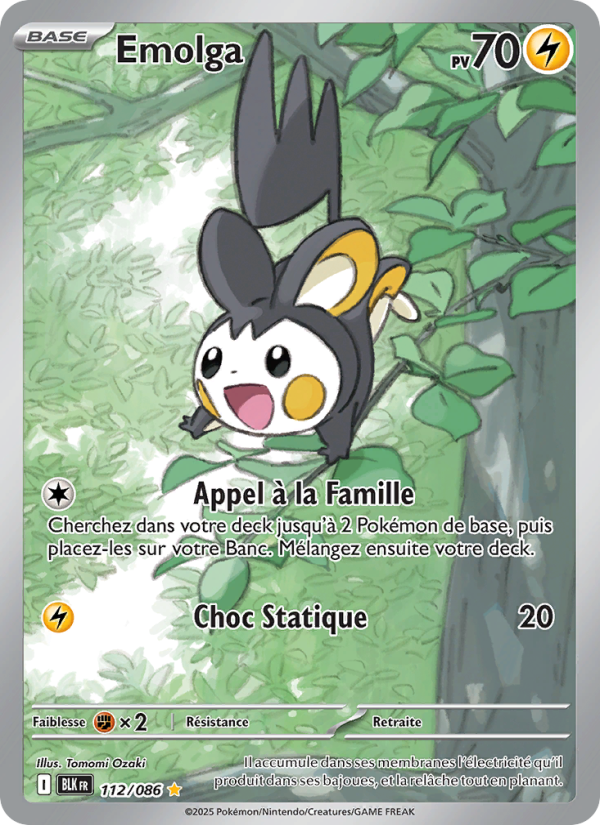 Emolga 112 — Foudre Noire (French Pokémon TCG card)