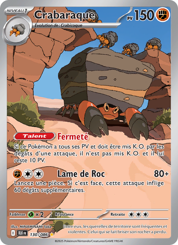 Crabaraque 130 — Foudre Noire (French Pokémon TCG card)