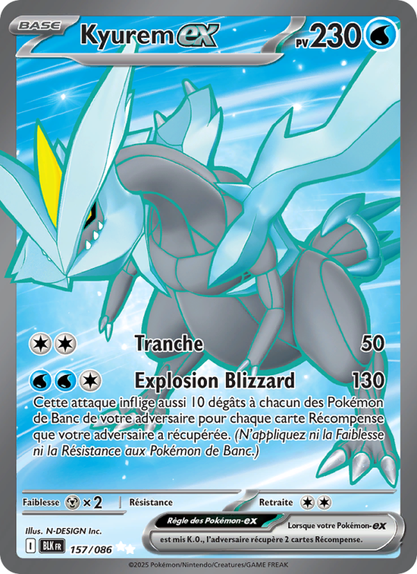 Kyurem-ex 157 — Foudre Noire (French Pokémon TCG card)