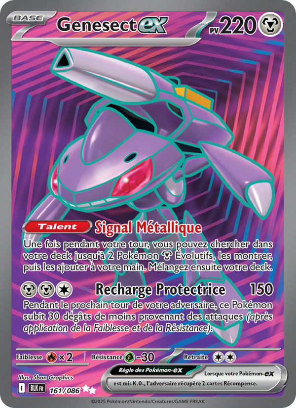 Genesect-ex 161 — Foudre Noire (French Pokémon TCG card)