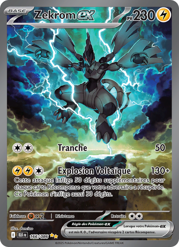 Zekrom-ex 166 — Foudre Noire (French Pokémon TCG card)