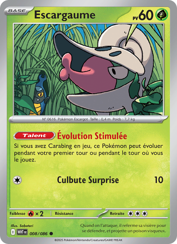 Escargaume 008 — Flamme Blanche (French Pokémon TCG card)