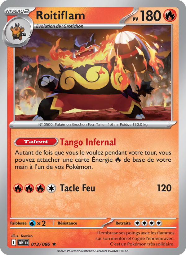 Roitiflam 013 — Flamme Blanche (French Pokémon TCG card)