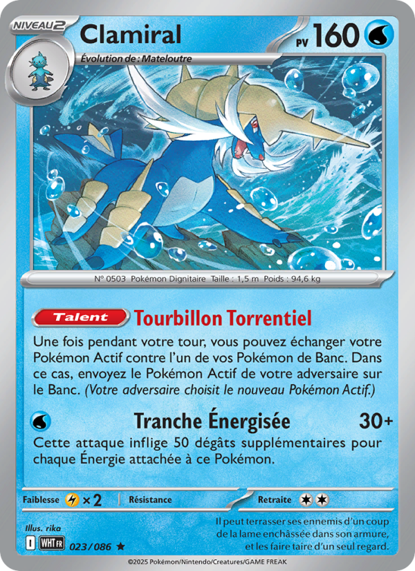 Clamiral 023 — Flamme Blanche (French Pokémon TCG card)