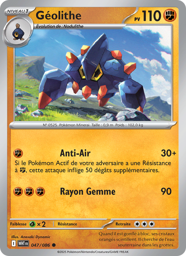 Géolithe 047 — Flamme Blanche (French Pokémon TCG card)