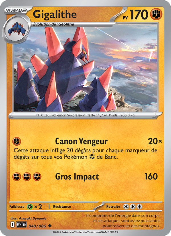 Gigalithe 048 — Flamme Blanche (French Pokémon TCG card)